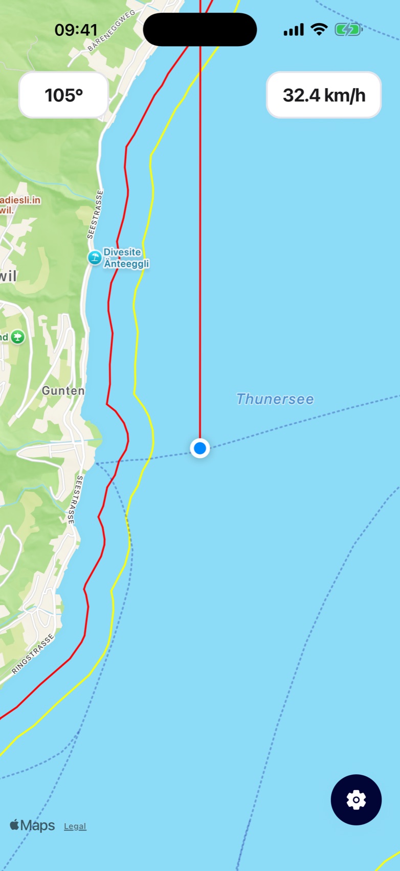 Screenshot 1: Seekarte Thunersee