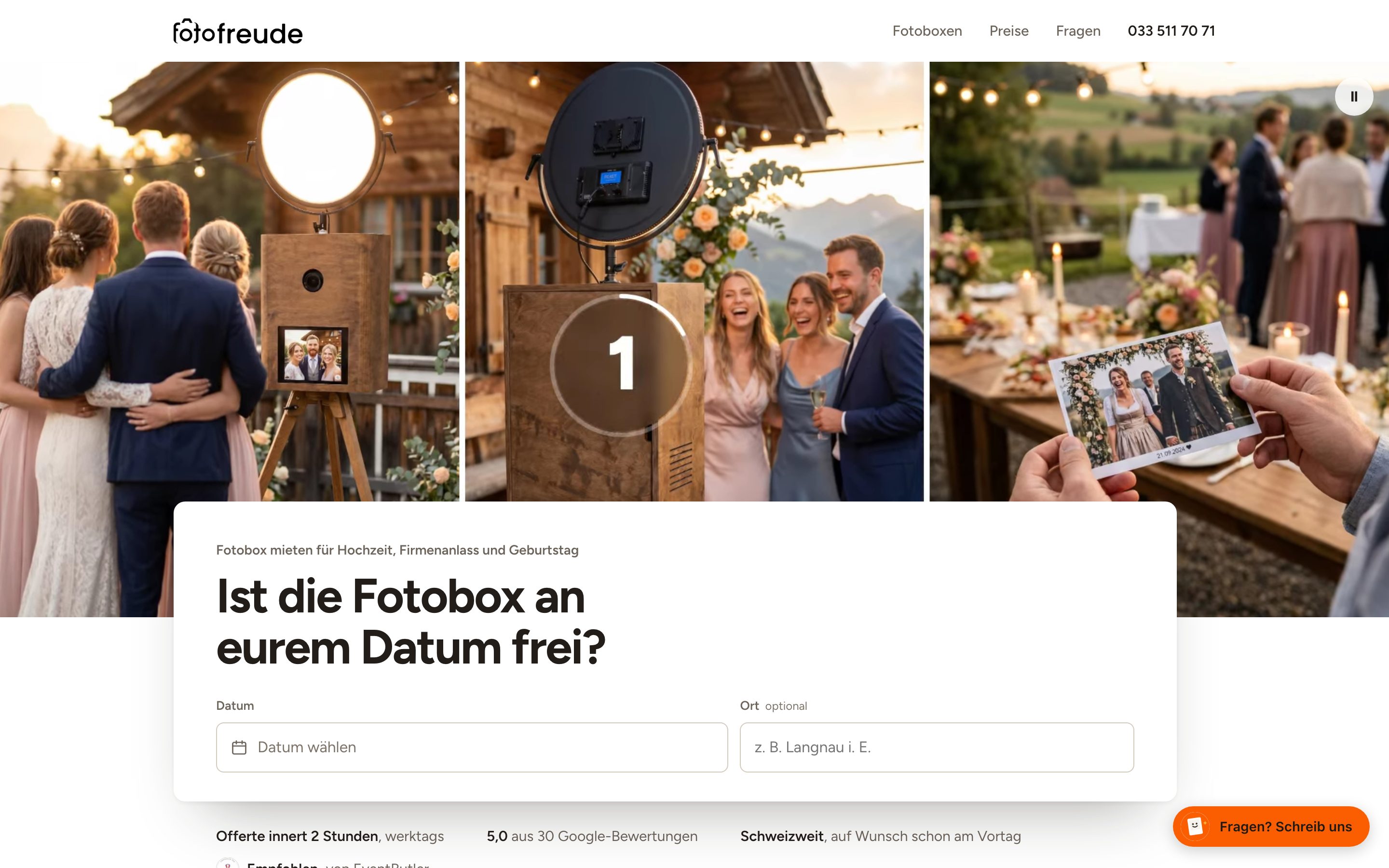Screenshot: fotofreude.ch